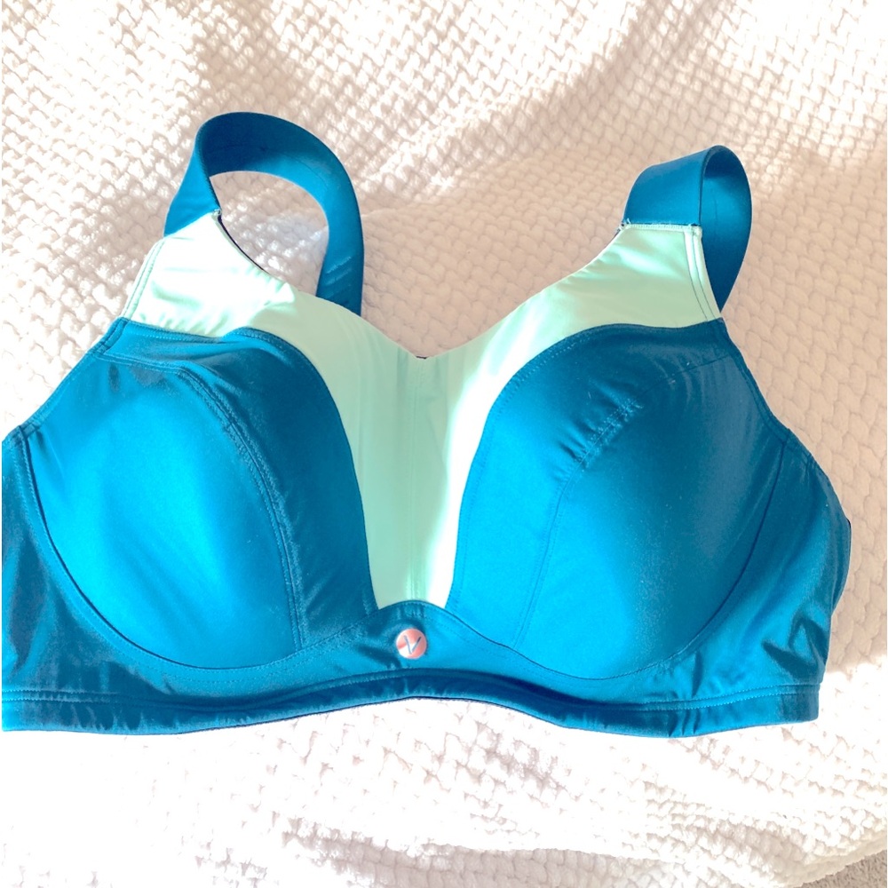 LIVI ACTIVE Sports Bra in Turquoise & Teal 42DDD 42F by Lane Bryant